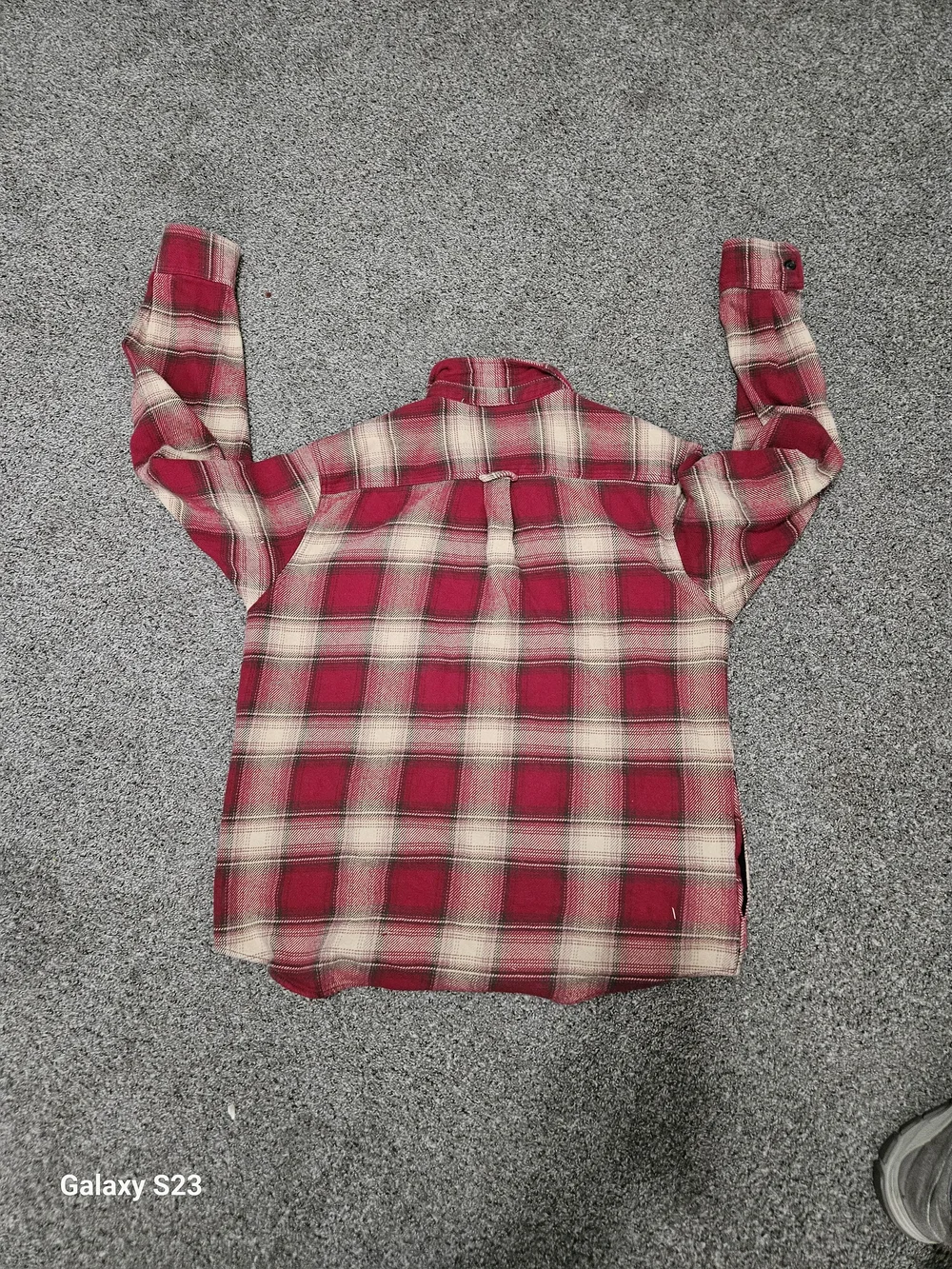 Orvis Red and Cream Plaid Button-Down Shirt